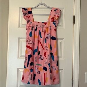 JODIFL Pink Dress with Colorful Patterns